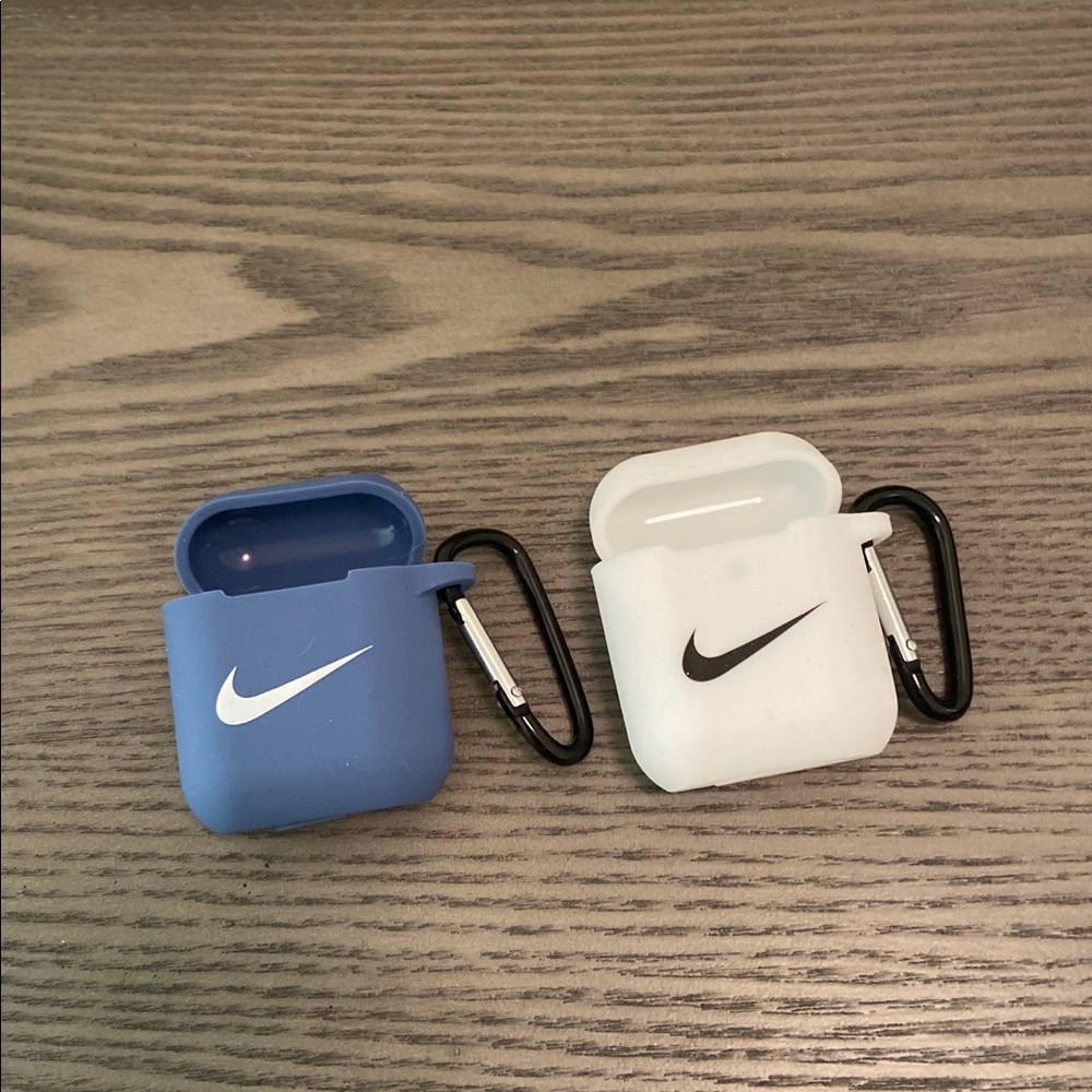 Two Nike Apple Air Pod Silicone Sleeve W/ Clip